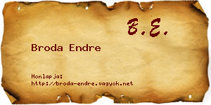 Broda Endre névjegykártya